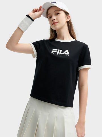 FILA CORE WHITE LINE FILA ORIGINALE Women Short Sleeve T-shirt (Black / White)