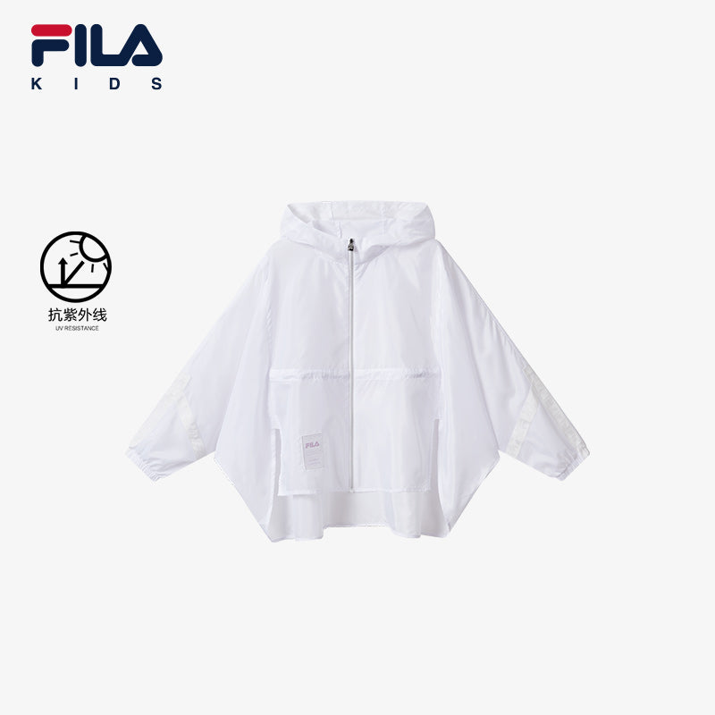 FILA KIDS WHITE LINE x RMN Girls Sun Protection Jacket with Hood in White