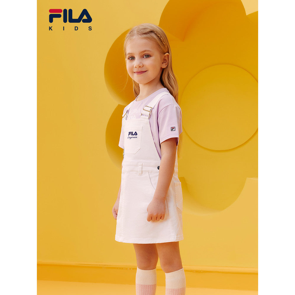 FILA x WiggleWiggle Girls Overall Dress for summer in White