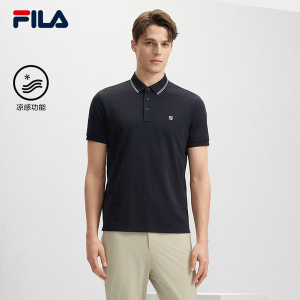 FILA CORE LIFESTYLE MODERN HERITAGE DNA FRENCH CHIC Men Short Sleeve Polo Blue Navy White