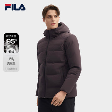 FILA CORE LIFESTYLE BLUE GEOMETRIC SNOW ART Men Down Jacket (Grey)