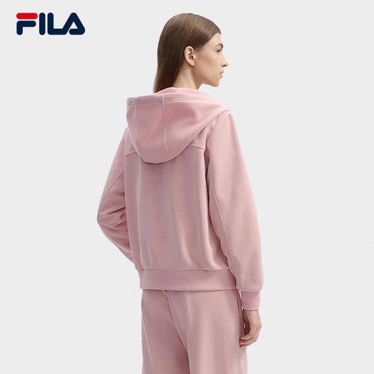 FILA CORE LIFESTYLE WHITE ORTISEI Women Hooded Jacket (Pink)