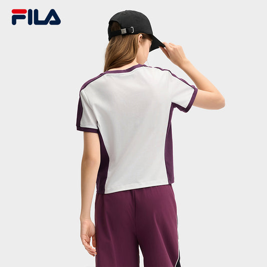 FILA CORE LIFESTYLE ORIGINALE VANGUARD EXPLORATION Women Short Sleeves T-Shirt (Purple / White)