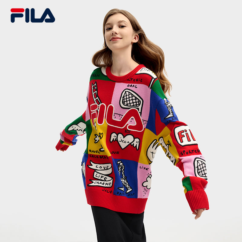 FILA CORE LIFESTYLE ORIGINALE FILA SOPHEY Women Knit Sweater (Red)