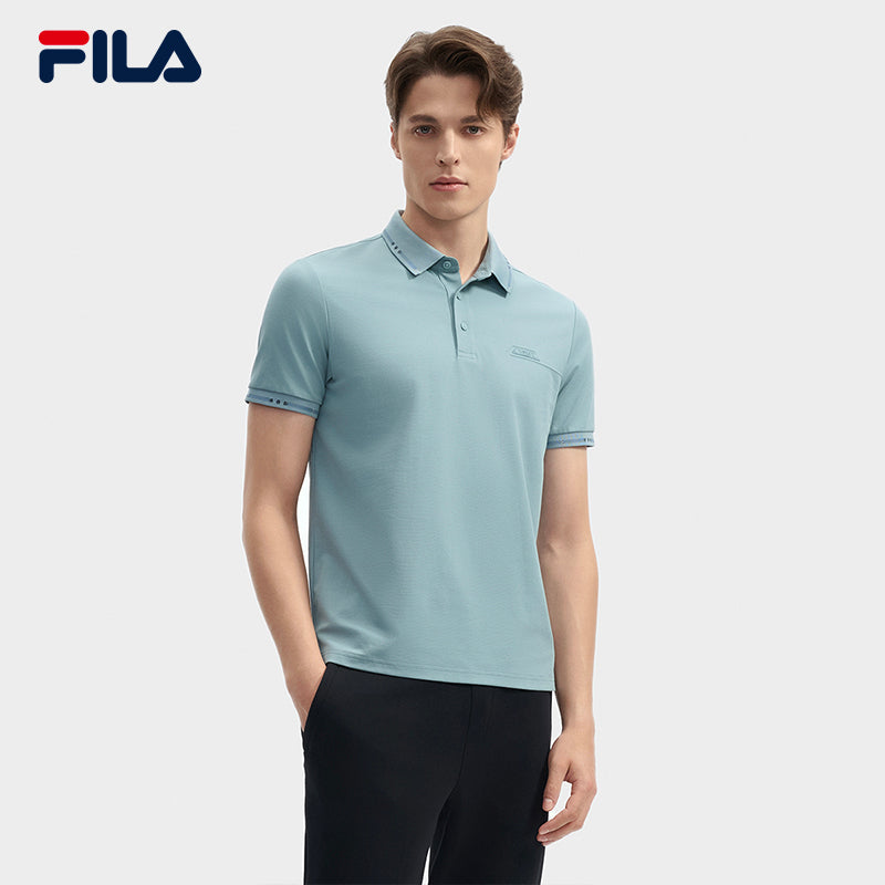 FILA CORE LIFESTYLE WHITE ORTISEI Men Polo T-shirt (Green / White)