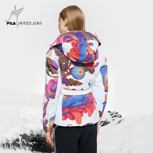 FILA CORE ATHLETICS SKI FILA X JAMES JEAN Women Mid Length Down Jacket (Full Print)