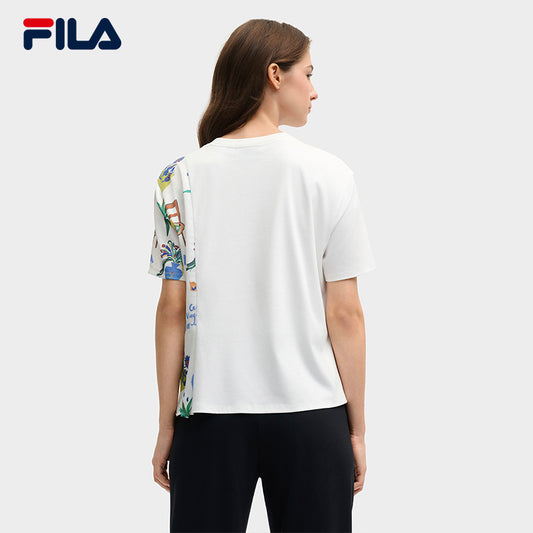 FILA CORE LIFESTYLE HERITAGE ENDLESS SUMMER IN SICILY Women Short Sleeves T-Shirt (White)
