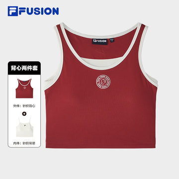FILA FUSION Women's INLINE Culture 2 in 1 Short sleeve tank top in Red