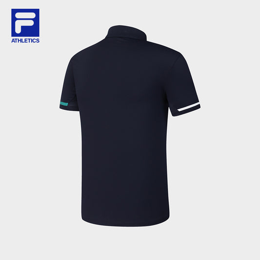 FILA CORE ATHLETICS TENNIS PREPPY NOSTALGIA Men Short Sleeve Polo (Navy)