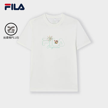FILA CORE WHITE LINE Women Short Sleeve T-shirt (White/Turquoise)