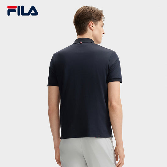 FILA CORE LIFESTYLE MODERN HERITAGE THE LOUVRE PALACE Men Short Sleeve Polo (Navy / Brown)