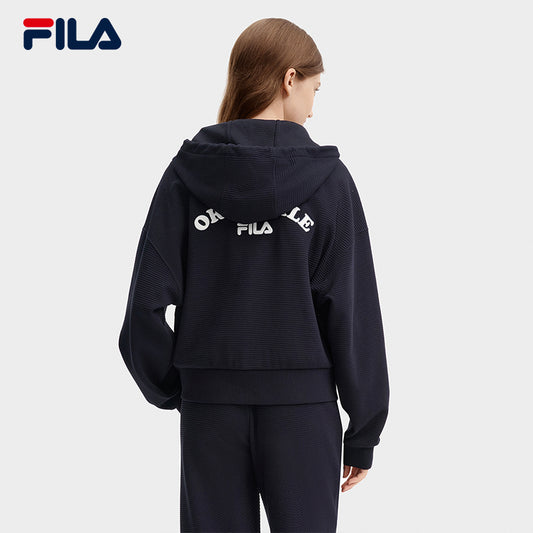 FILA CORE LIFESTYLE ORIGINALE FÊTE DE LA MUSIQUE Women Jacket (With Hoodie) (Navy)