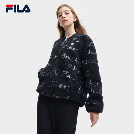 FILA CORE x ETUDES ANOTHER CLUB Women's Lamb Fleece Jacket in Full Print