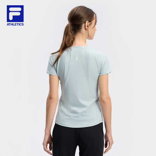 FILA CORE ATHLETICS BLACK Women Short Sleeve T-shirt (Turquoise / White)