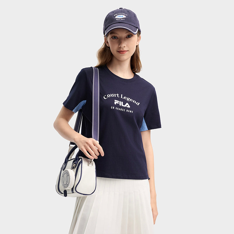FILA CORE LIFESTYLE ORIGINALE FRENCH TENNIS CLUB Women Short Sleeve T-shirt (Blue / White)