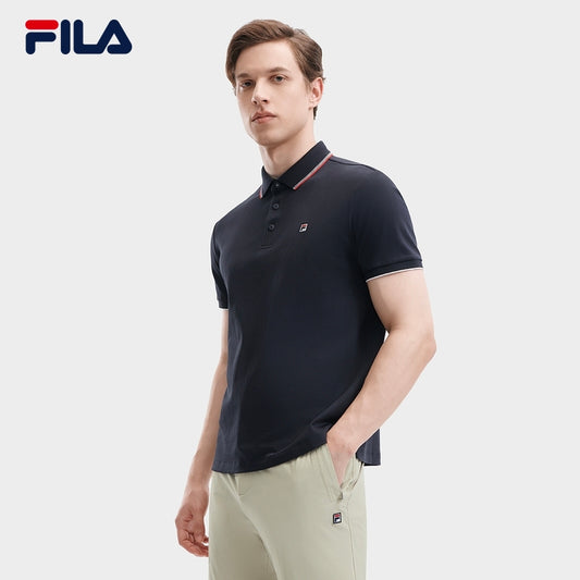 FILA CORE CROSS OVER MODERN HERITAGE Men Short Sleeve Polo (Navy / White)