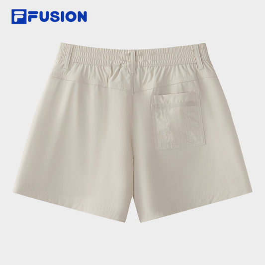 FILA FUSION INLINE FUSION X WORKWEAR WAVE BEAT Women Woven Shorts (Beige / Black)