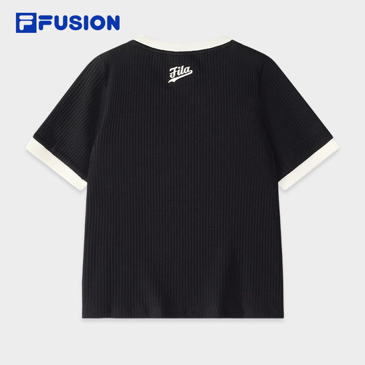 FILA FUSION INLINE CATEGORY CLUB SHORT SLEEVE TSHIRT Women Short Sleeves T-Shirt (Black / White)