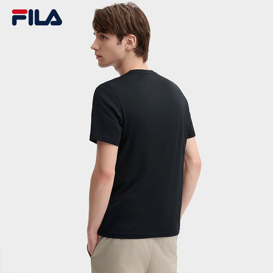 FILA CORE LIFESTYLE HERITAGE MYSTERIOUS JOURNEY Men Short Sleeve T-shirt (Black / White)