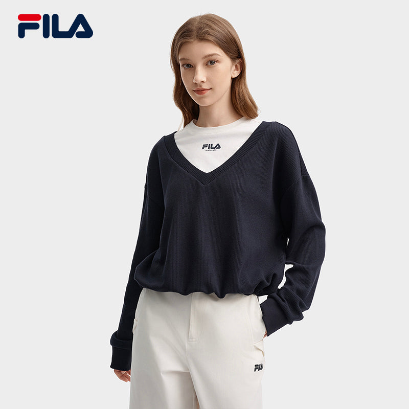 FILA CORE LIFESTYLE ORIGINALE FÊTE DE LA MUSIQUE Women Pullover Sweater (Navy)