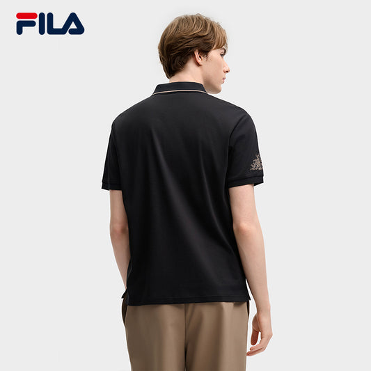 FILA CORE LIFESTYLE HERITAGE LUCKY TAROT Men Polo T-shirt (Black / White)