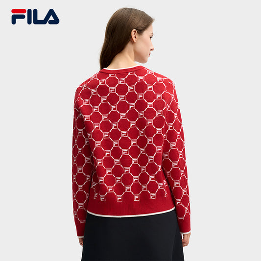 FILA CORE LIFESTYLE ORIGINALE HERITAGE Women Knit Sweater (Red)