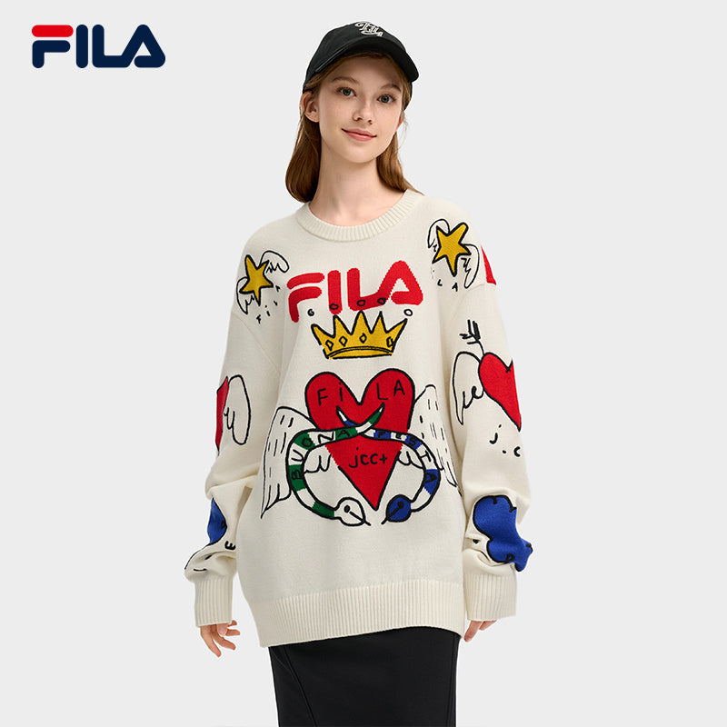 FILA CORE LIFESTYLE ORIGINALE FILA SOPHEY Women Knit Sweater (White)