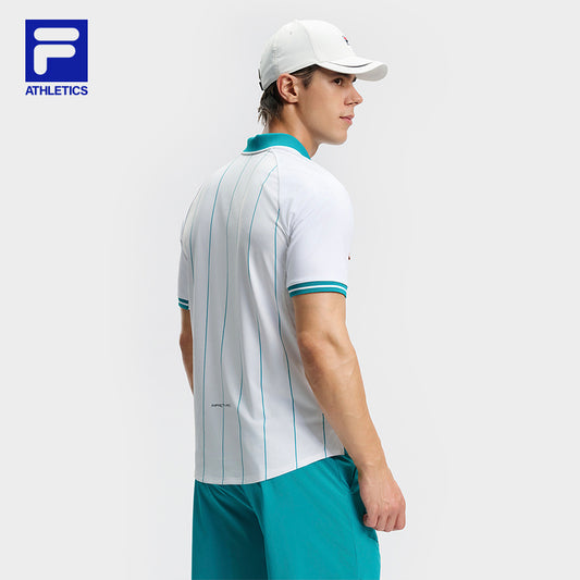 FILA CORE ATHLETICS TENNIS PREPPY NOSTALGIA Men Short Sleeve Polo (Full Print)