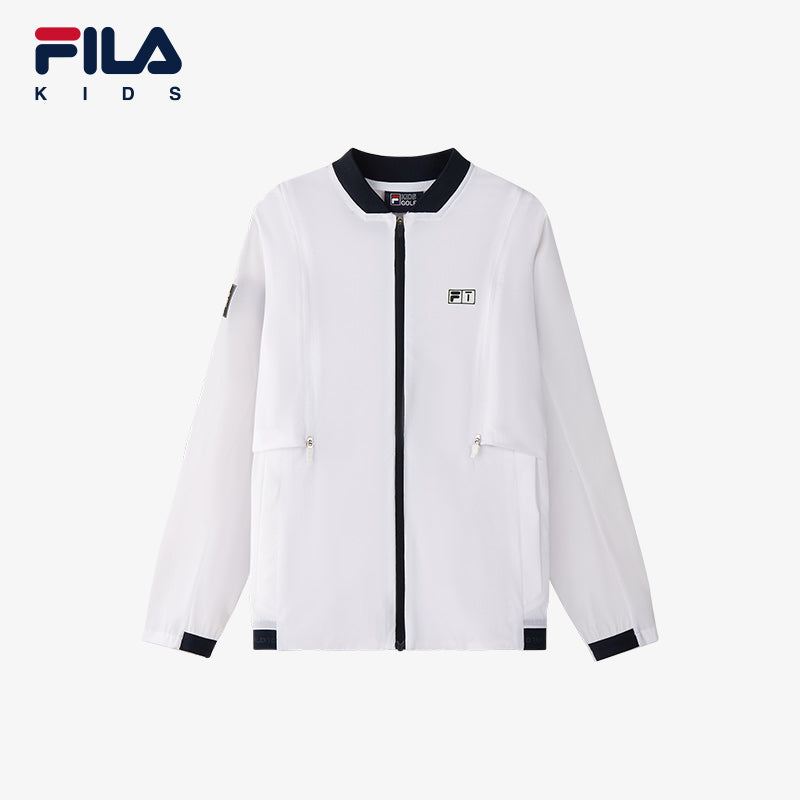 (130-170cm) FILA KIDS PERFORMANCE GOLF Boy's Sun-proof Jacket in White