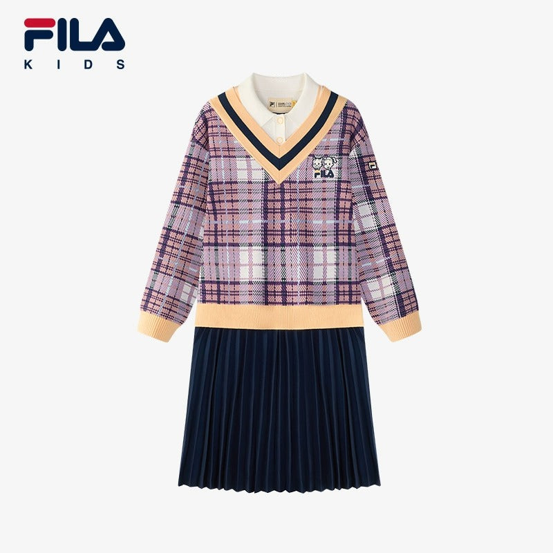 FILA KIDS X OSAMU GOODS GIRL'S KNIT DRESS