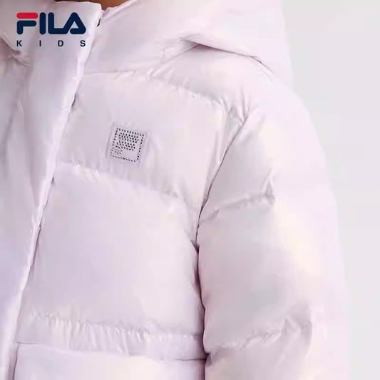 FILA KIDS WHITE LINE Girl's Long Down Jacket