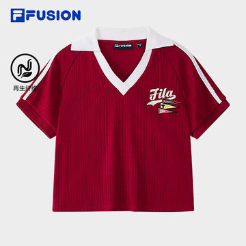 FILA FUSION INLINE CULTURE 1 Women Short Sleeve Polo in Red