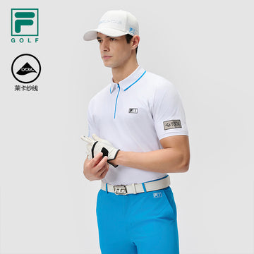 FILA CORE ATHLETICS GOLF (DP WORLD TOUR) Men Short Sleeve Polo (White)