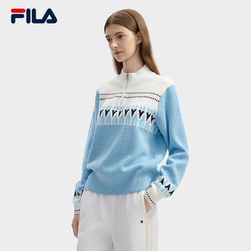 FILA CORE LIFESTYLE WHITE LINE GRENOBLE Women Knit Sweater (Full Print)