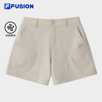 FILA FUSION INLINE FUSION X WORKWEAR WAVE BEAT Women Woven Shorts (Beige / Black)