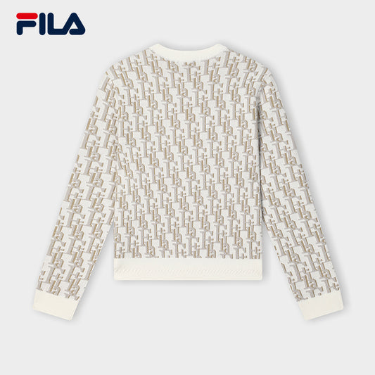 FILA CORE LIFESTYLE HERITAGE CLASSIC MONOGRAM Women Knit Sweater (White)