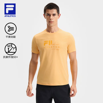 FILA CORE ATHLETICS FITNESS MEN ARTE ELEGANTE Men Short Sleeves T-Shirt (Orange / White)