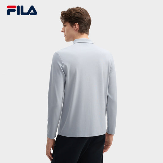 FILA CORE LIFESTYLE WHITE LINE GRENOBLE Men Long Sleeve Polo (Ash)