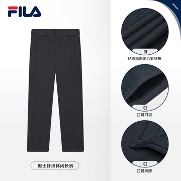 FILA CORE LIFESTYLE BLUE GEOMETRIC SNOW ART Men Knit Pants (Grey)