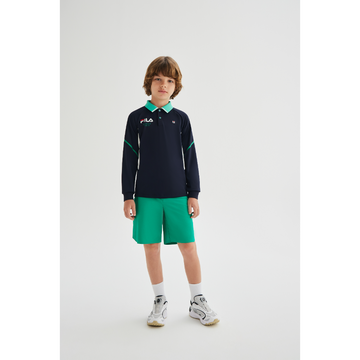 FILA KIDS PERFORMANCE TENNIS Boy's Long Sleeve Polo in Navy