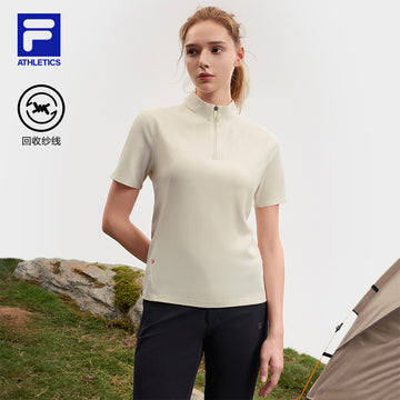 FILA CORE ATHLETICS EXPLORE X DUNHUANG MUSEUM Women Short Sleeves T-Shirt (Beige / Black)