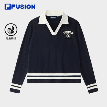 FILA FUSION INLINE CULTURE 2 CAMPUS RHAPSODY Women Long Sleeve Polo (Navy)