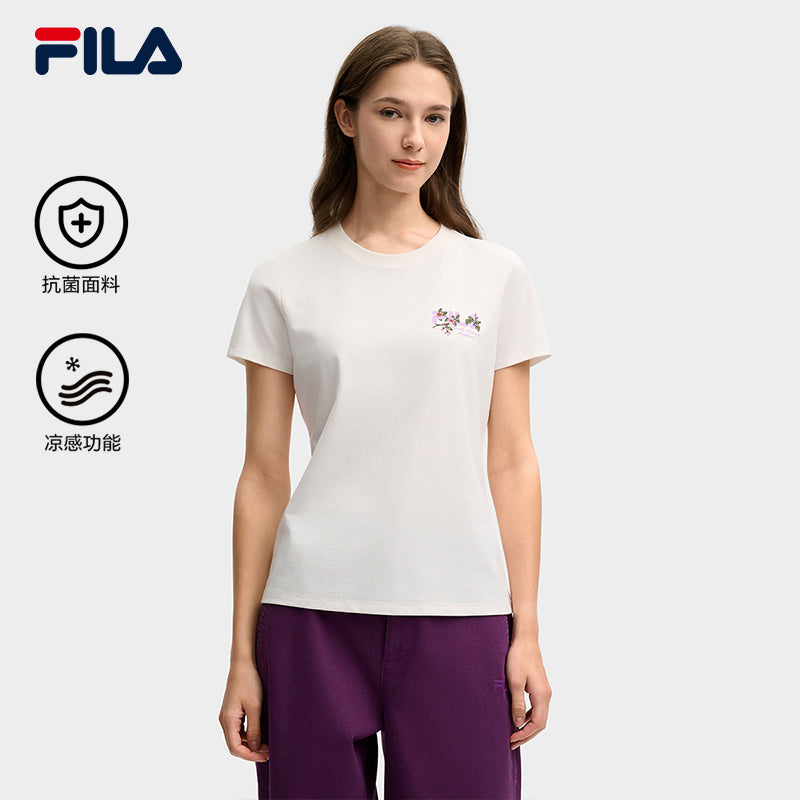 FILA CORE LIFESTYLE HERITAGE LUCKY TAROT Women Short Sleeves T-Shirt (Ash / Violet)