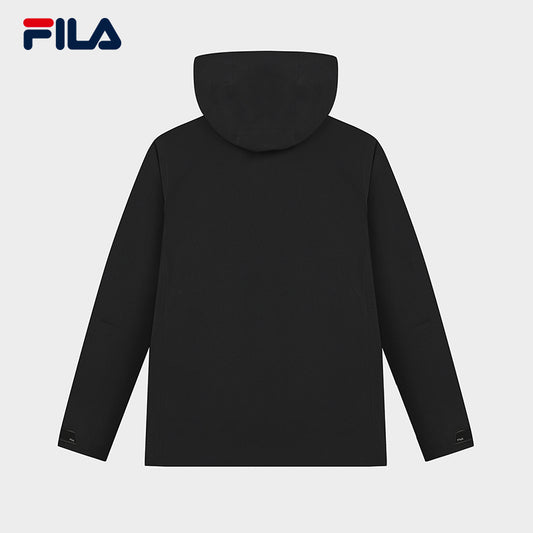 FILA CORE LIFESTYLE BLUE GEOMETRIC SNOW ART Men Woven Jacket (Black)