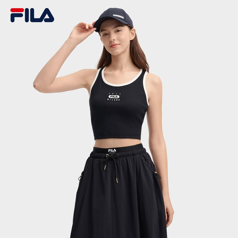 FILA CORE LIFESTYLE MILANO Women Cropped Tank Top (Black)