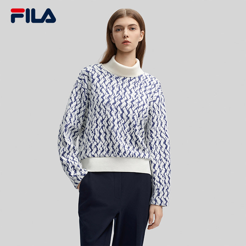 FILA CORE LIFESTYLE EMERALD GEOMETRIC SNOW Women Sweatshirt (Full Print)