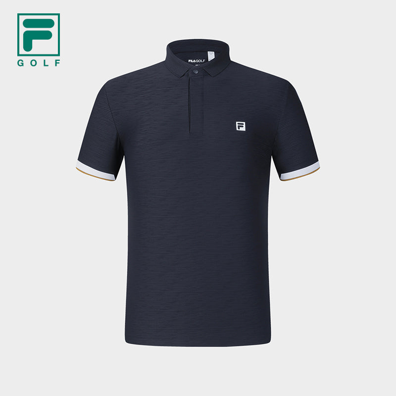 FILA CORE ATHLETICS GOLF Men Short Sleeve Polo Navy White