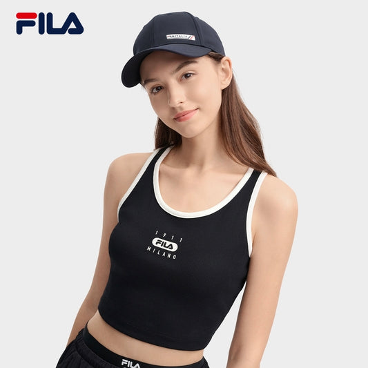 FILA CORE LIFESTYLE MILANO Women Cropped Tank Top (Black)