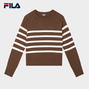 FILA CORE LIFESTYLE WHITE LINE GRENOBLE Women Knit Sweater (Brown)