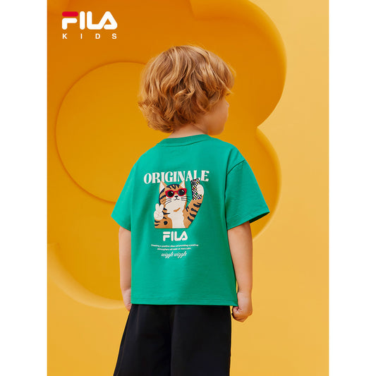 FILA KIDS x Wiggle Wiggle Boys Cotton T-shirt in Green